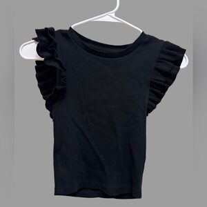 Zara Black Ribbed Knit Top